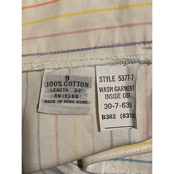 NWT Vintage Brittania Pentimento Cotton Pastel Rainbow Stripe Straight Leg Pants - Picture 9 of 10